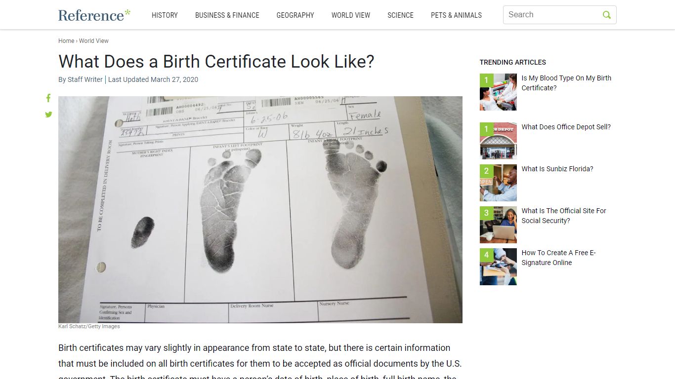What Does a Birth Certificate Look Like? - Reference.com